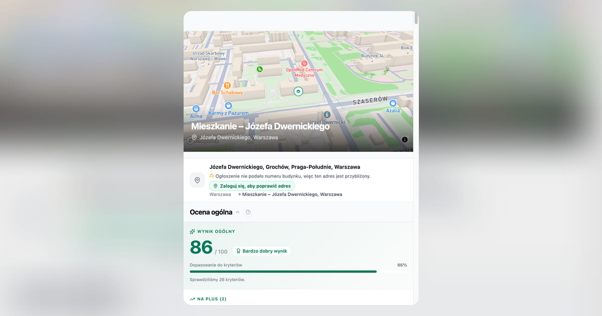 Grochów z Otodom: kawalerka 19,8 m² za 399 tysięcy. Na tej samej ulicy akty podpisywano o 53 procent taniej za metr