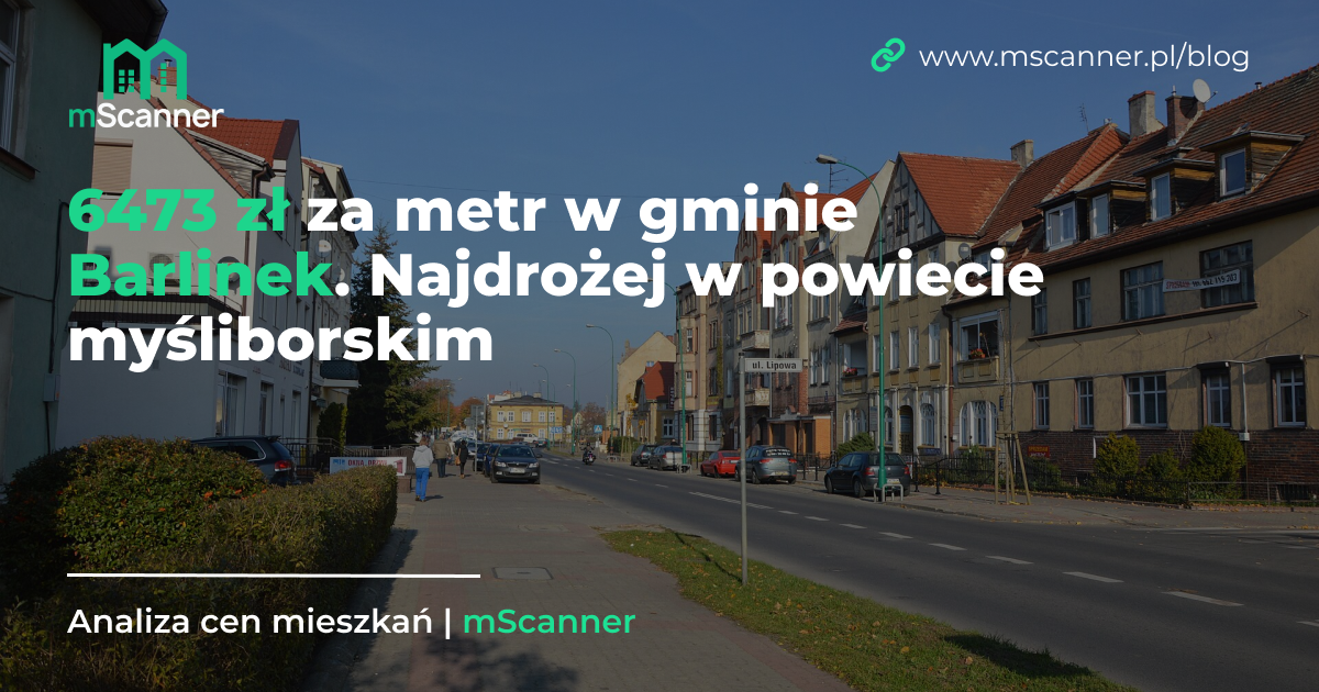 6473 zł za metr w gminie Barlinek, najdrożej w powiecie myśliborskim