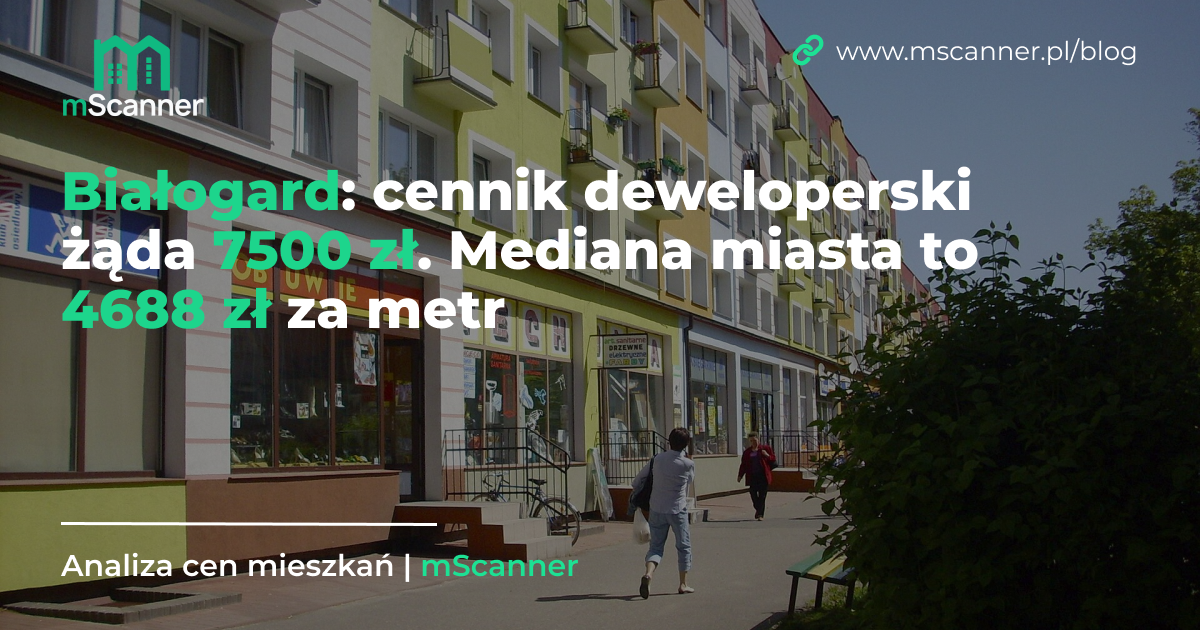 4688 zł za metr w Białogardzie, a cennik deweloperski żąda 7500 zł