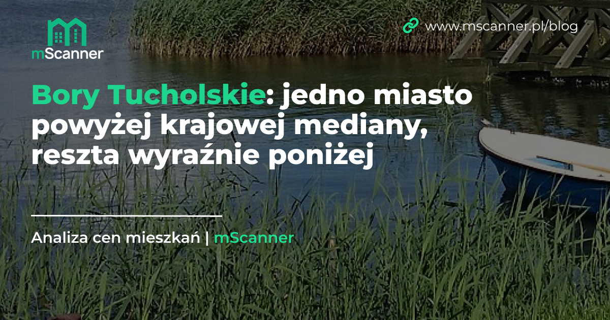 Bory Tucholskie: jedno miasto powyżej krajowej mediany, reszta wyraźnie poniżej