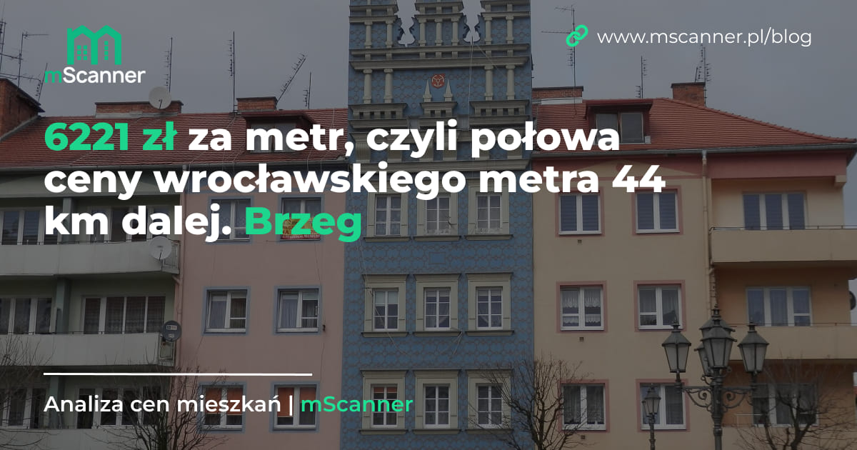 6221 zł za metr w Brzegu, czyli połowa ceny wrocławskiego metra 44 km dalej
