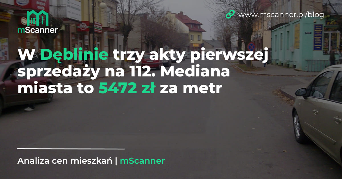 5472 zł za metr w Dęblinie, i trzy akty pierwszej sprzedaży na 112