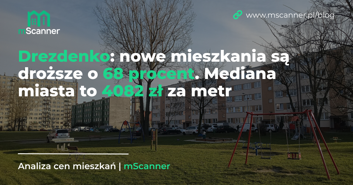 4082 zł za metr w Drezdenku, a nowe mieszkania są droższe o 68 procent