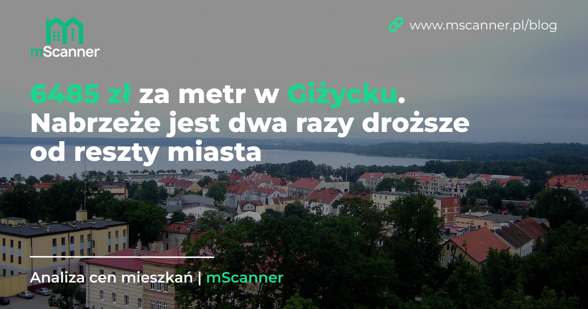 6485 zł za metr w Giżycku, a nabrzeże jest dwa razy droższe od reszty miasta