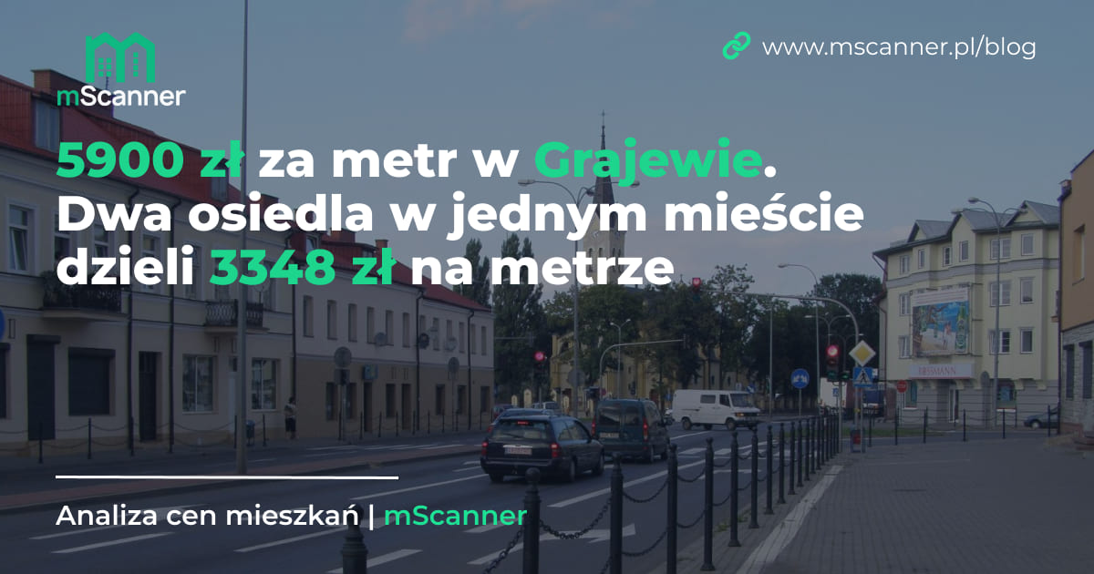 5900 zł za metr w Grajewie, a dwa osiedla w jednym mieście dzieli 3348 zł na metrze