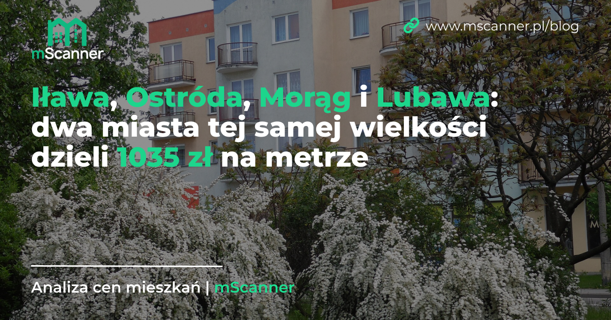 Iława, Ostróda, Morąg i Lubawa: dwa miasta tej samej wielkości dzieli 1035 zł na metrze