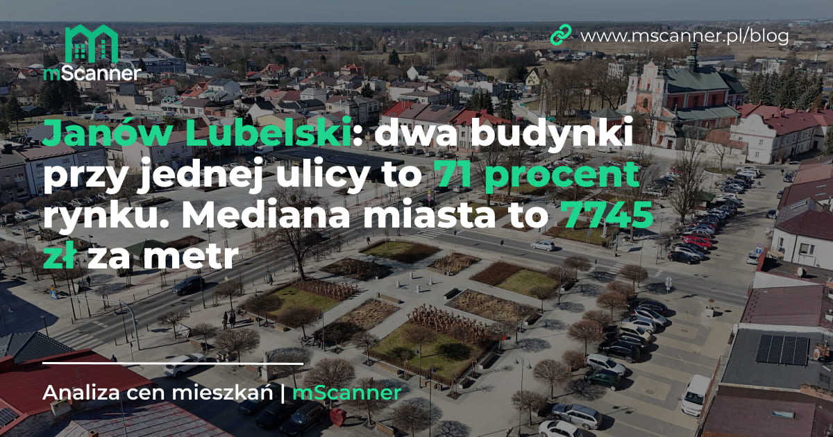 7745 zł za metr w Janowie Lubelskim, a dwa budynki przy jednej ulicy to 71 procent rynku