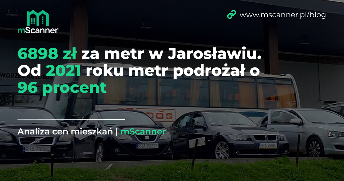 6898 zł za metr w Jarosławiu. Od 2021 roku metr podrożał o 96 procent