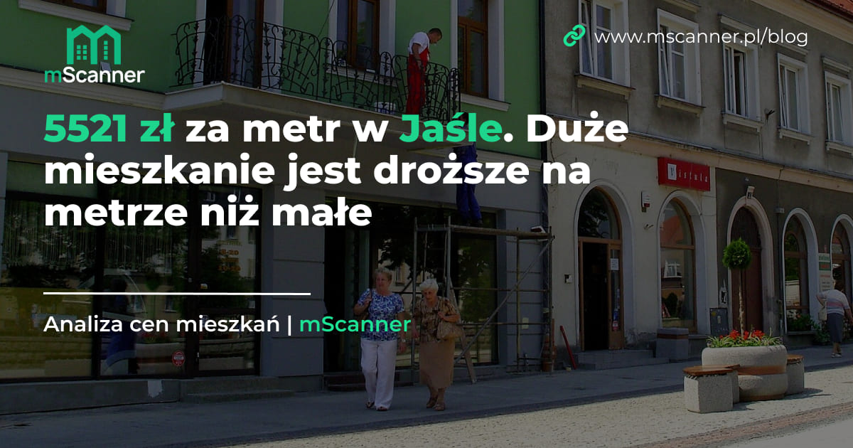 5521 zł za metr w Jaśle. Duże mieszkanie jest droższe na metrze niż małe