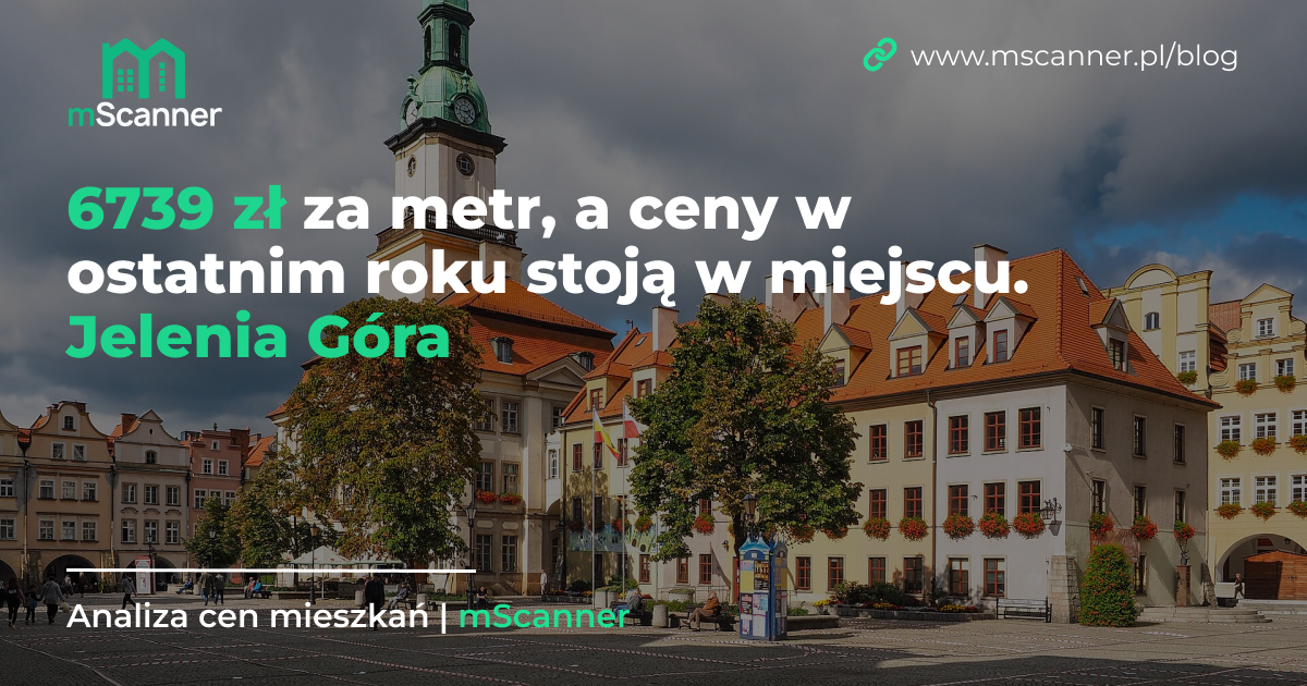 6739 zł za metr w Jeleniej Górze, a ceny w ostatnim roku stoją w miejscu