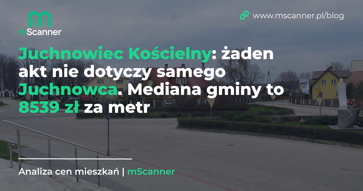 8539 zł za metr w gminie Juchnowiec Kościelny, a żaden akt nie dotyczy samego Juchnowca