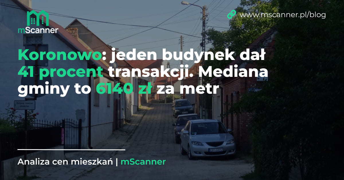 6140 zł za metr w gminie Koronowo, ale jeden budynek dał 41 procent transakcji