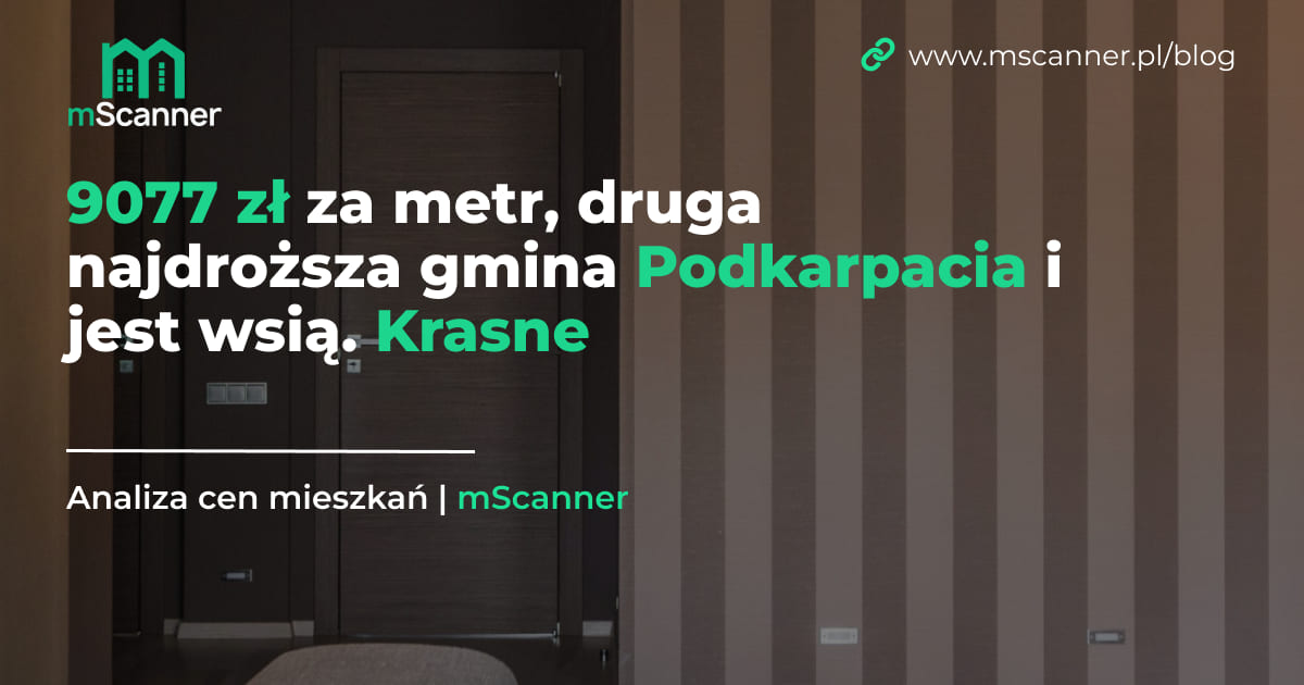 9077 zł za metr, druga najdroższa gmina Podkarpacia i jest wsią. Krasne