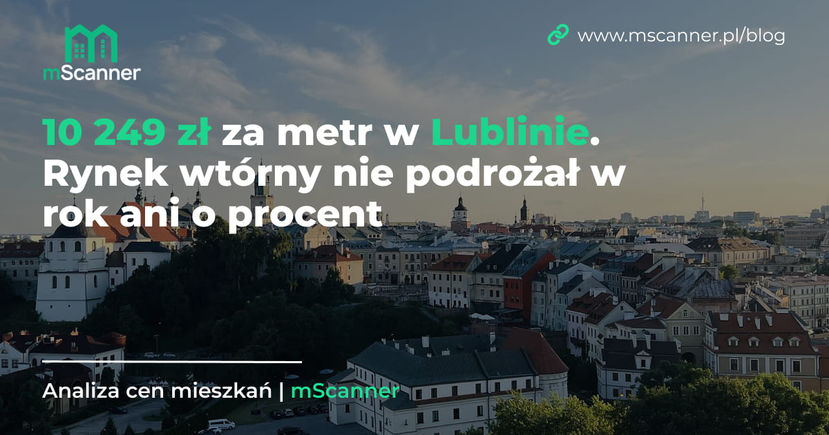 10 249 zł za metr w Lublinie, a rynek wtórny nie podrożał w rok ani o procent