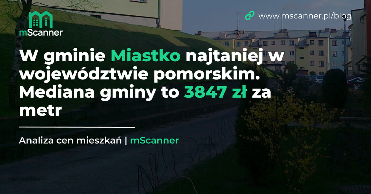 W gminie Miastko najtaniej w województwie pomorskim. Mediana gminy to 3847 zł za metr