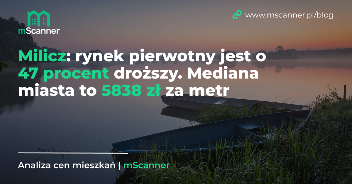 5838 zł za metr w Miliczu, a rynek pierwotny jest o 47 procent droższy