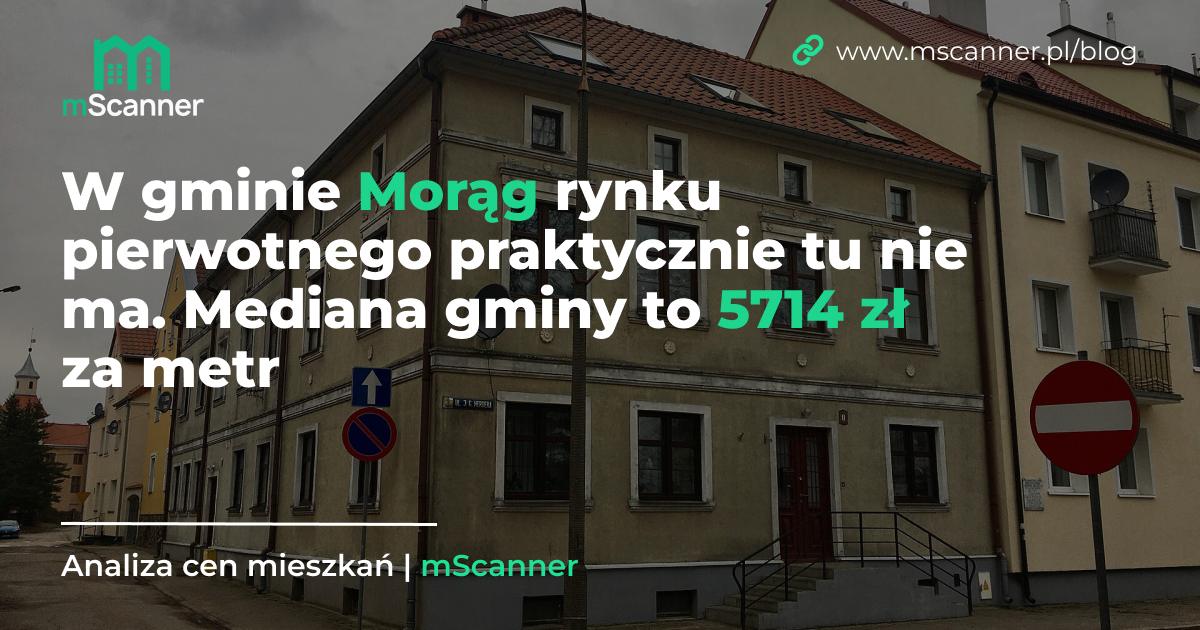 5714 zł za metr w gminie Morąg, a rynku pierwotnego praktycznie tu nie ma