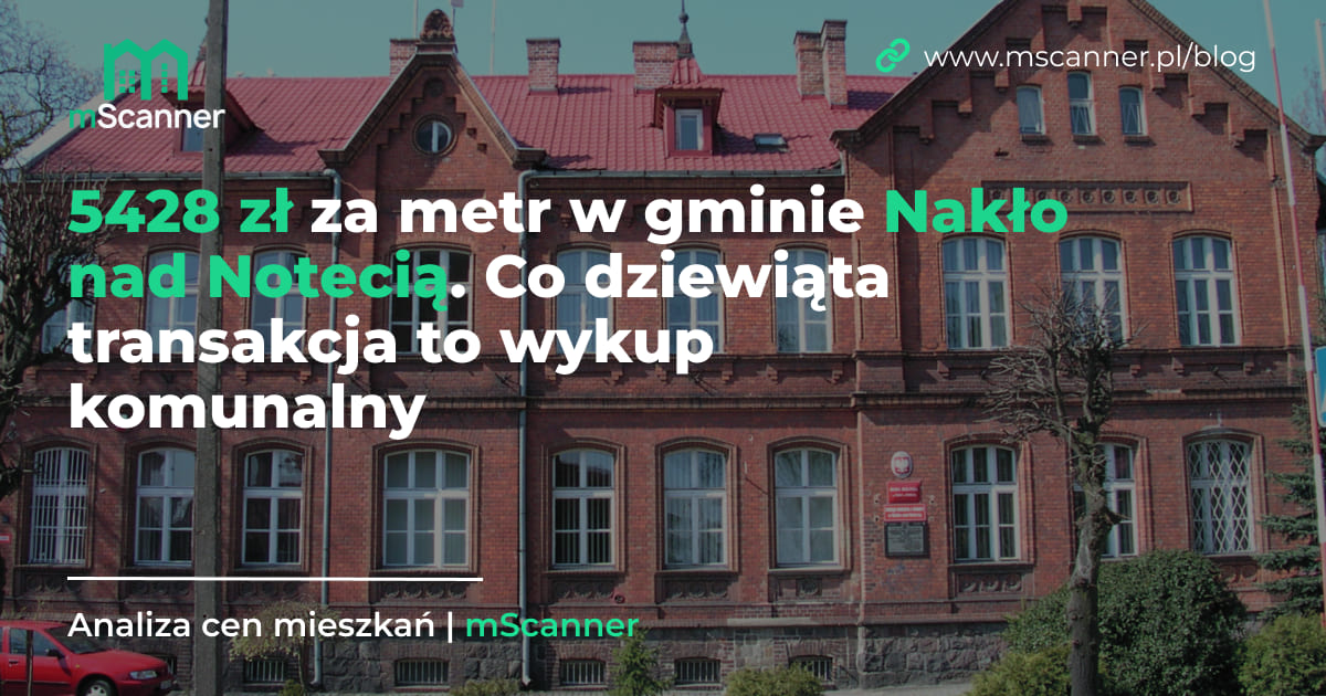 5428 zł za metr w gminie Nakło nad Notecią, a co dziewiąta transakcja to wykup komunalny