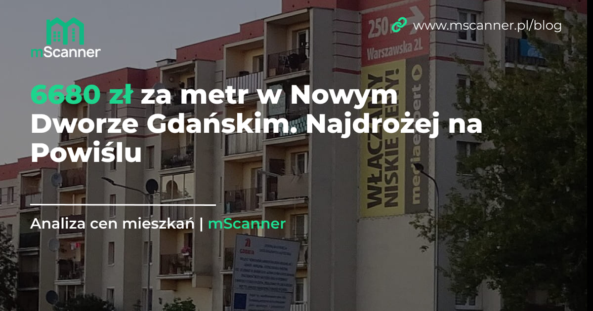 6680 zł za metr w Nowym Dworze Gdańskim. Najdrożej na Powiślu