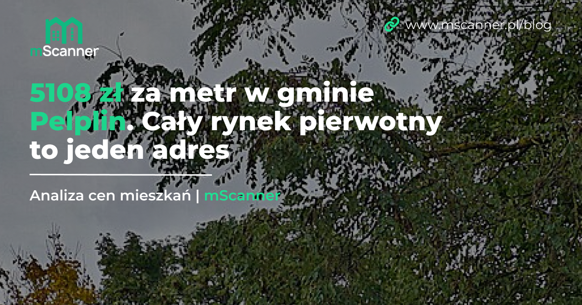 5108 zł za metr w gminie Pelplin. Cały rynek pierwotny to jeden adres