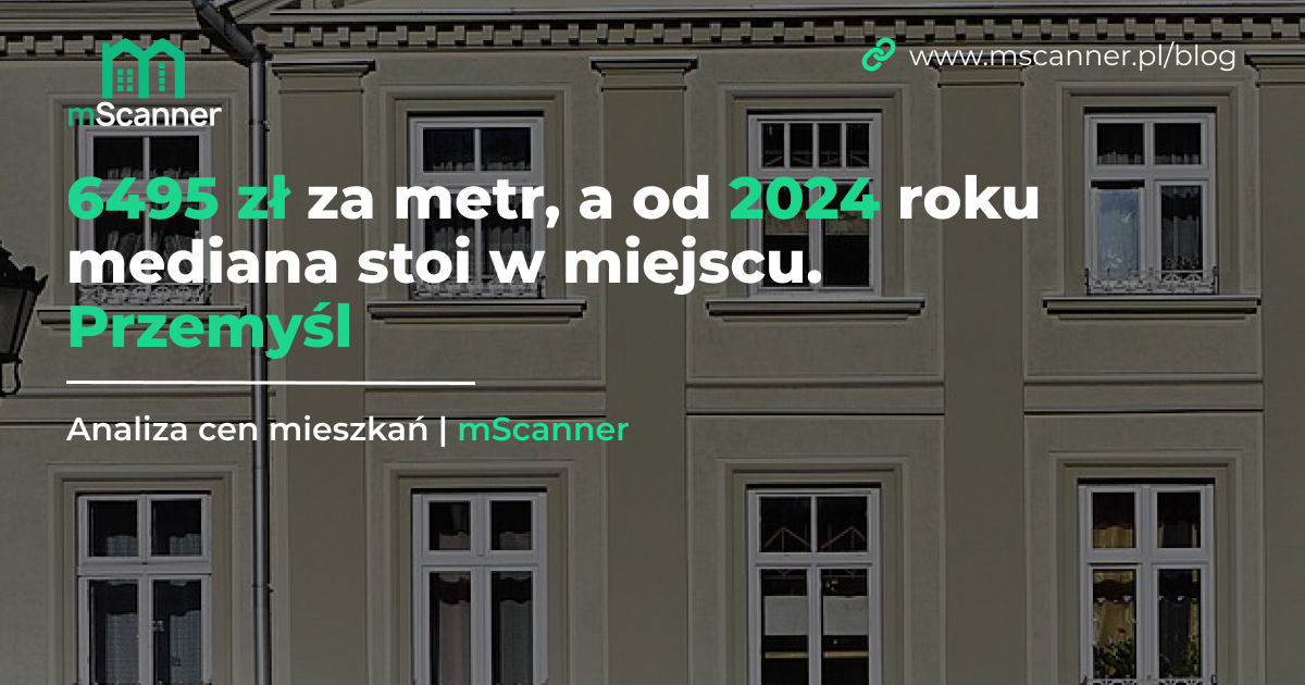 6495 zł za metr, a od 2024 roku mediana stoi w miejscu. Przemyśl