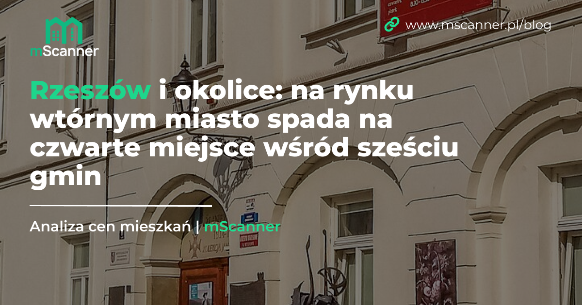 Rzeszów i okolice: na rynku wtórnym miasto spada na czwarte miejsce wśród sześciu gmin