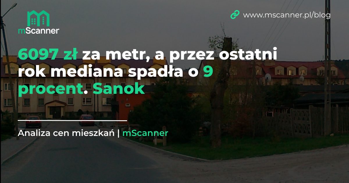 6097 zł za metr, a przez ostatni rok mediana spadła o 9 procent. Sanok