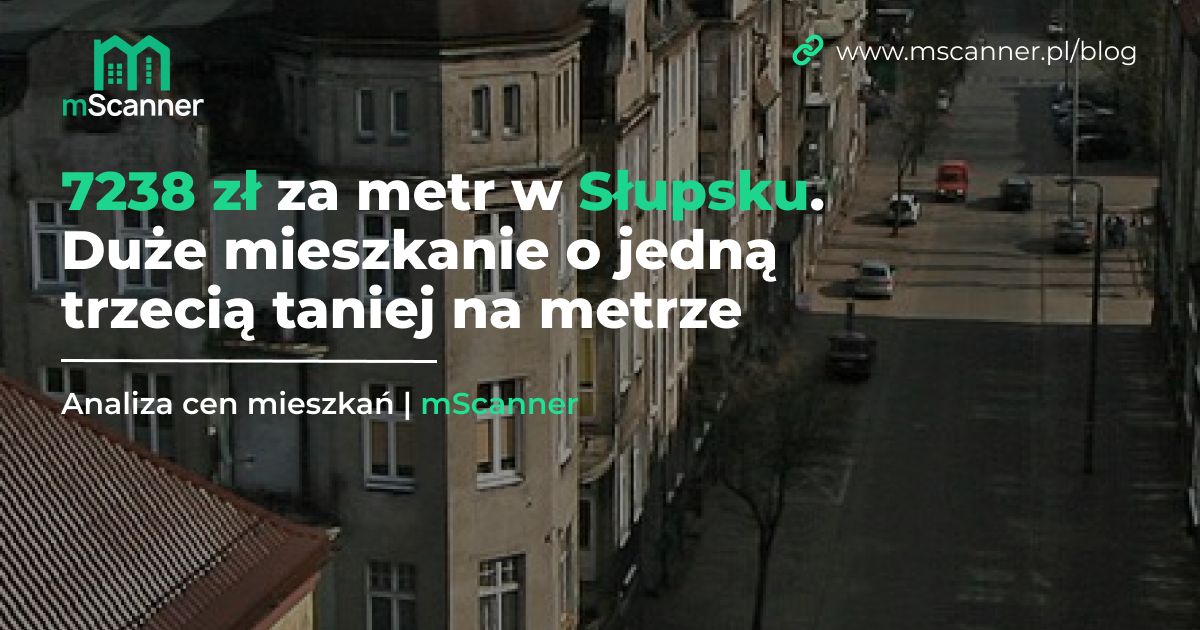 7238 zł za metr w Słupsku. Duże mieszkanie o jedną trzecią taniej na metrze