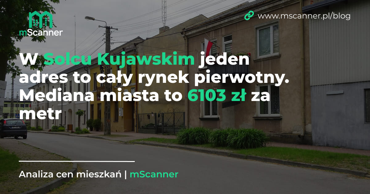 6103 zł za metr w Solcu Kujawskim, a jeden adres to cały rynek pierwotny