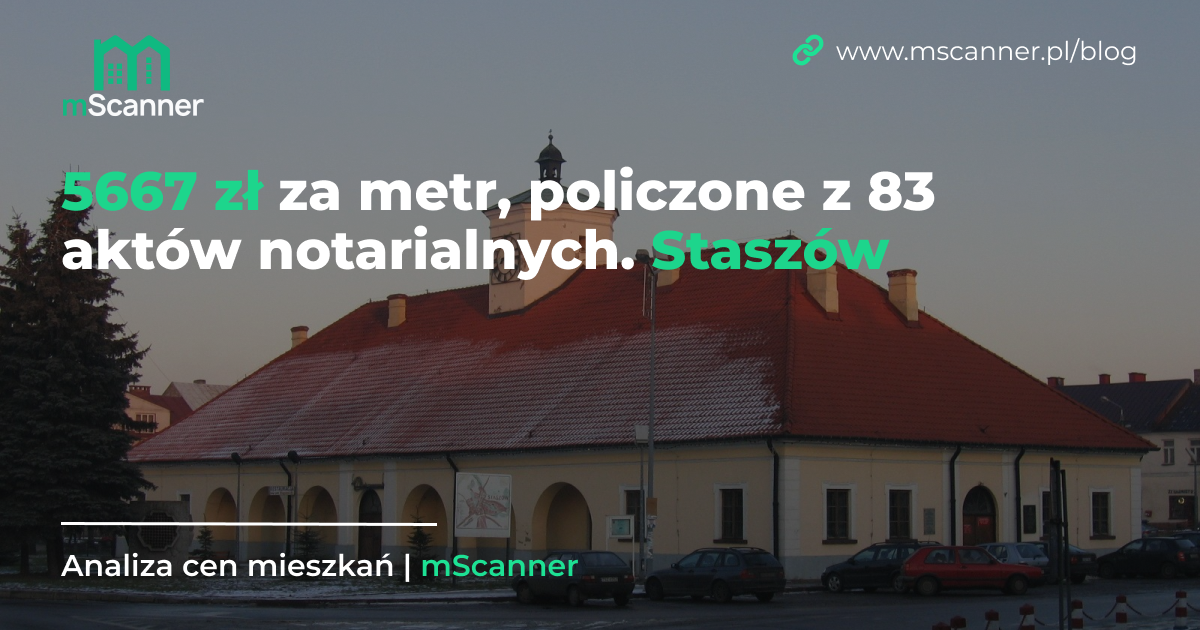 5667 zł za metr w Staszowie, policzone z 83 aktów notarialnych