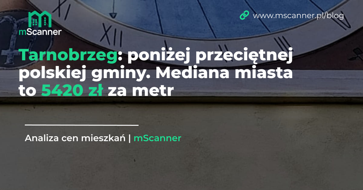 Tarnobrzeg: poniżej przeciętnej polskiej gminy. Mediana miasta to 5420 zł za metr