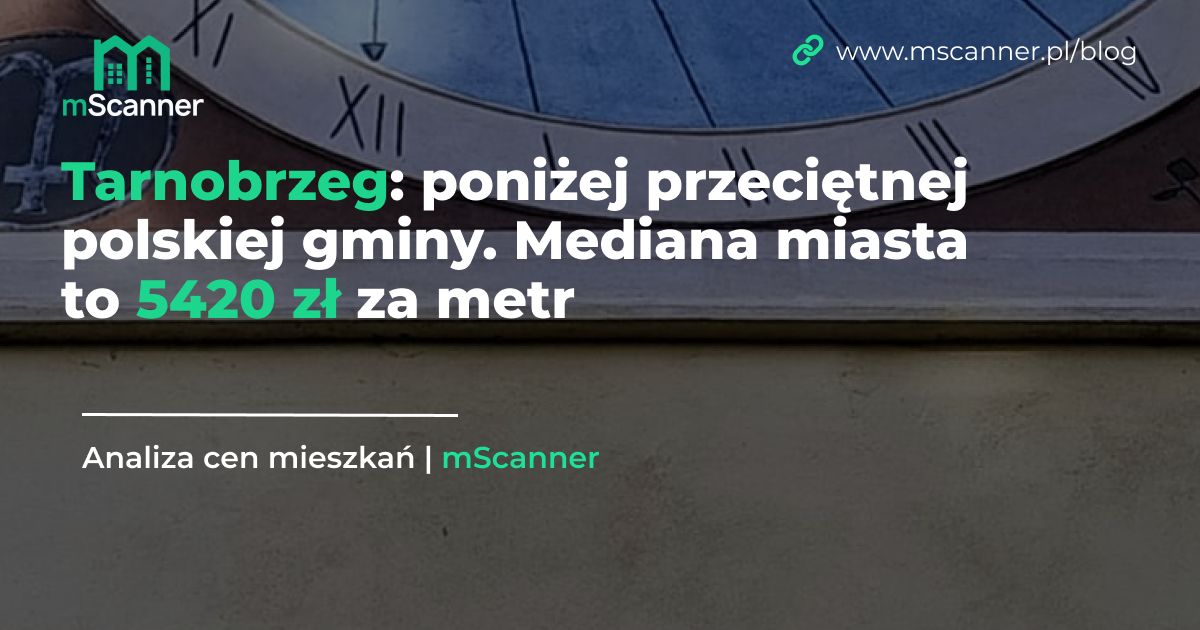 Tarnobrzeg: poniżej przeciętnej polskiej gminy. Mediana miasta to 5420 zł za metr