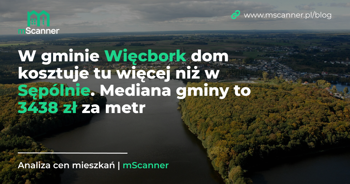 3438 zł za metr w gminie Więcbork, a dom kosztuje tu więcej niż w Sępólnie