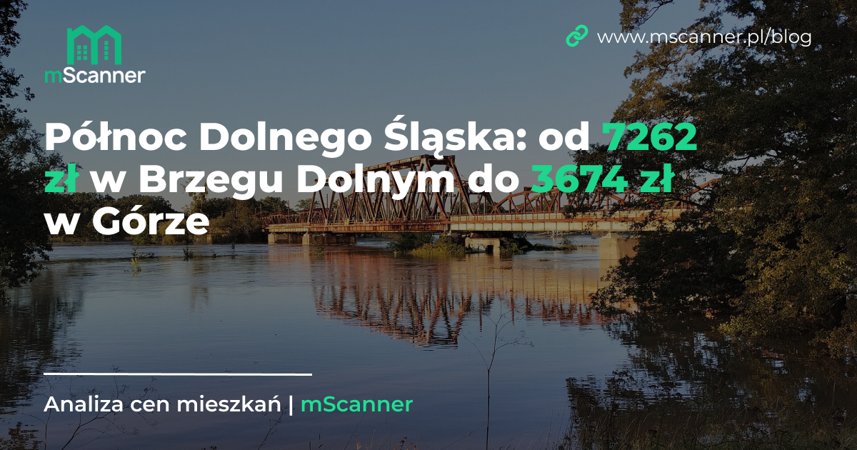 Północ Dolnego Śląska: od 7262 zł w Brzegu Dolnym do 3674 zł w Górze