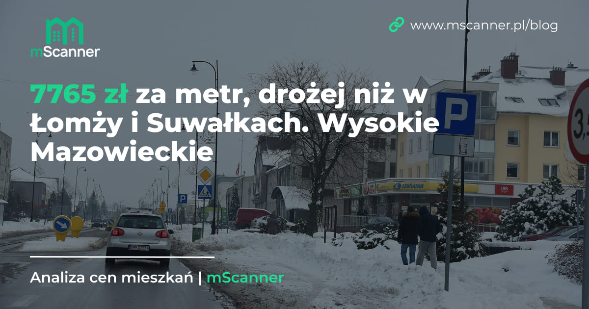 7765 zł za metr w Wysokiem Mazowieckiem, drożej niż w Łomży i Suwałkach