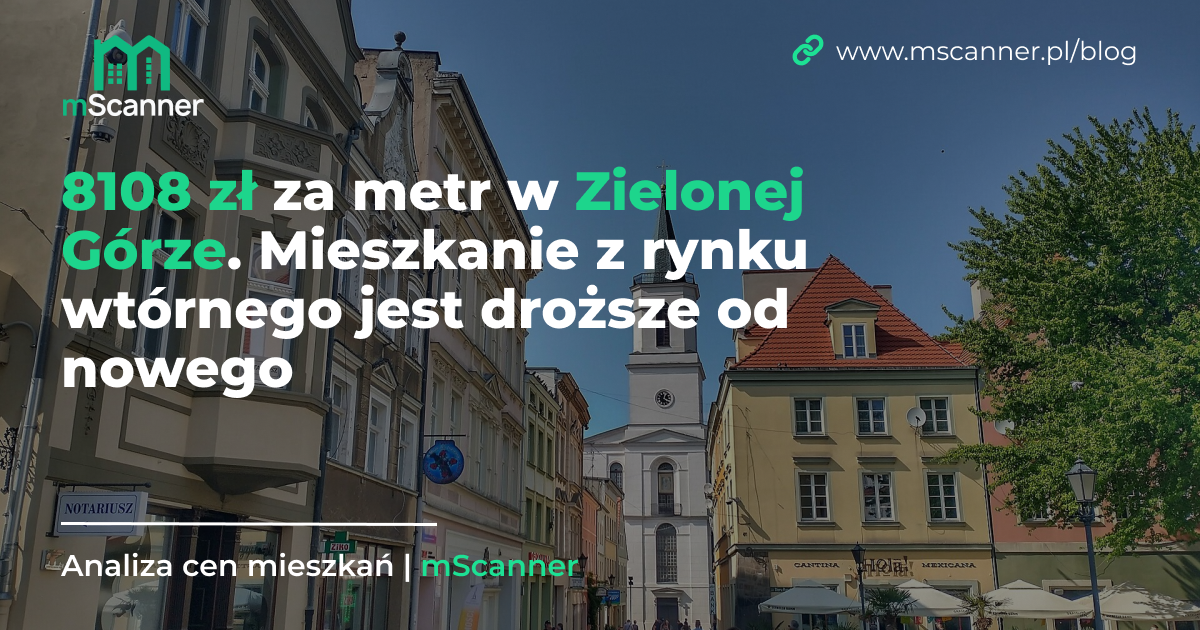 8108 zł za metr w Zielonej Górze, a mieszkanie z rynku wtórnego jest droższe od nowego